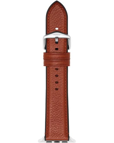Fossil Apple 42/44mm Leather Interchangeable Watch Band Strap - Brown