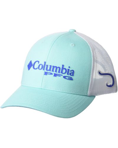 Columbia Unisex Pfg Logo Mesh Snap Back - Low, Gulf Stream/vivid Blue, One Size
