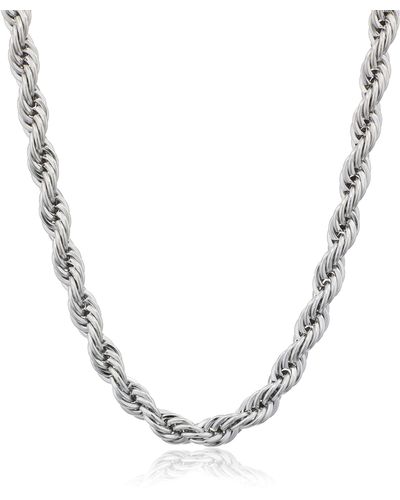 Amazon Essentials Stainless Steel 6mm Rope Chain 24 - Metallic