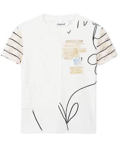 Desigual Knit T-shirt Short Sleeve - White