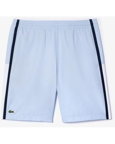 Lacoste Taffetas Diamante Classic Fit Colorblocked Shorts - Blue