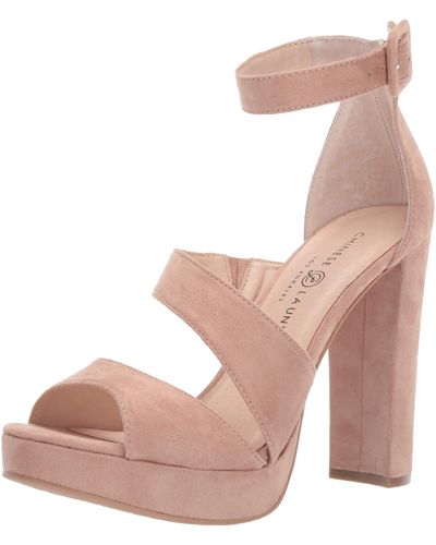Chinese Laundry Riddle Heeled Sandal Dark Nude Suede 11 M Us - Multicolor