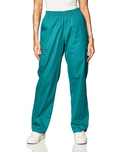 Dickies Womens Signature Elastic Waist Medical Scrubs Pants - Blue