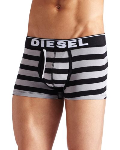 DIESEL Divine Fresh & Bright Thick Striped Boxer Trunk - Gray