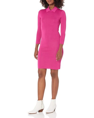 Trina Turk Collared Sweater Dress - Pink