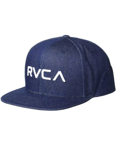 RVCA Adjustable Straight Brim Snapback Hat/dark Indigo - Blue