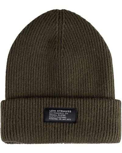 Levi's Soft Rib Knit Beanie With No Horse Label - Green