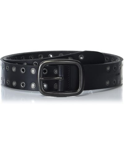 Lucky Brand Grommet Leather Belt - Black
