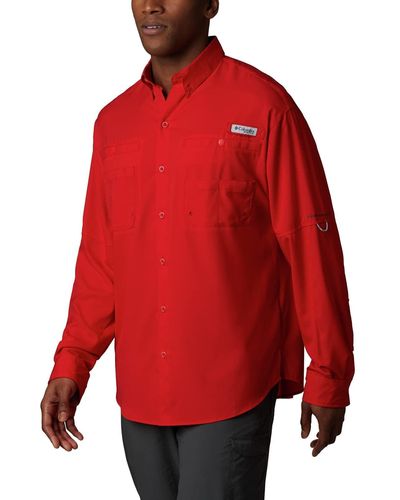 Columbia Standard Pfg Tamiami Ii Upf 40 Long Sleeve Fishing Shirt - Red