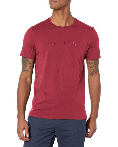 Guess Short Sleeve Classic Pima Embroidered Crew