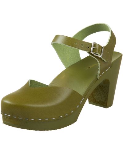 Swedish Hasbeens 434 Covered Super High Clog,apple Green,11 M Us