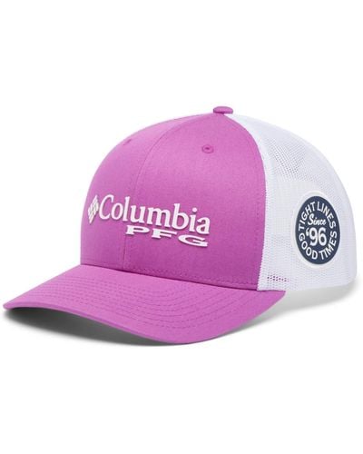 Columbia 's Pfg Logo Mesh Snap Back Cap - Purple