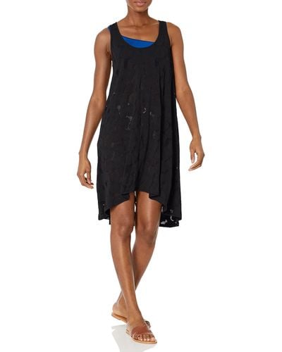 Gottex Standard Late Bloomer Round Neck Mesh Dress - Black