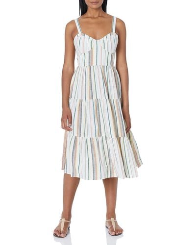 Lucky Brand Womens Striped Corset Maxi Dress - Multicolor
