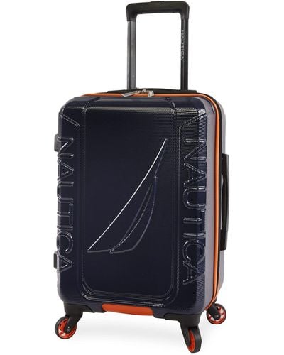 Nautica Birch Valise Rigide à roulettes pivotantes Bleu Marine/Orange 53,3 cm