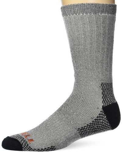 Merrell Heavyweight Merino Wool Hiking Crew Socks-breathable Reinforced Cushion And Arch Support - Gray