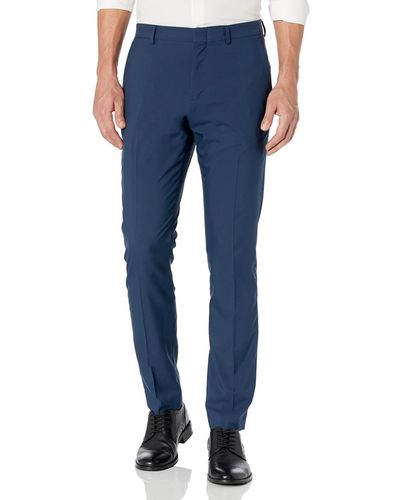 Perry Ellis Very Slim Fit Solid Tech Portfolio Dress Pants - Blue