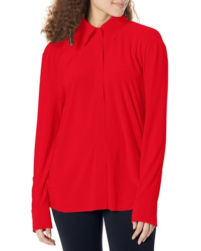 Norma Kamali Nk Shirt With Collar Stand - Red