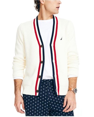 Nautica Button Cardigan,marshmallow,xxl - White