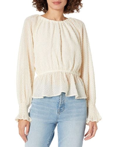 Kendall + Kylie Kendall + Kylie Ruched Neckline Top - White