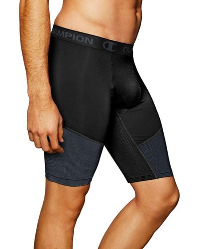 Champion Mens 9 Inch Compression Workout And Training Shorts - Black