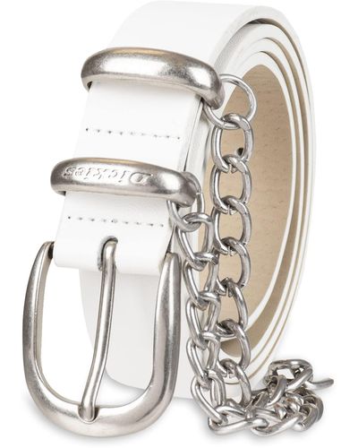 Dickies Leather Casual Belt - White