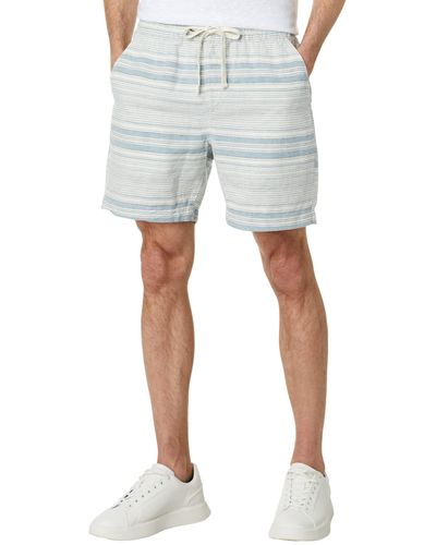 Lucky Brand 7 Pull Up Linen Shorts - Blue