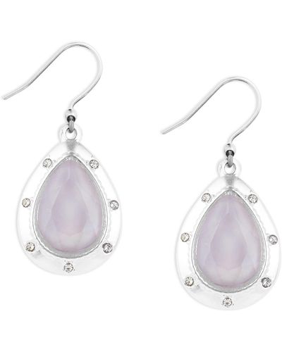 Lucky Brand Lavender Stone Drop Earrings,silver,one Size - White