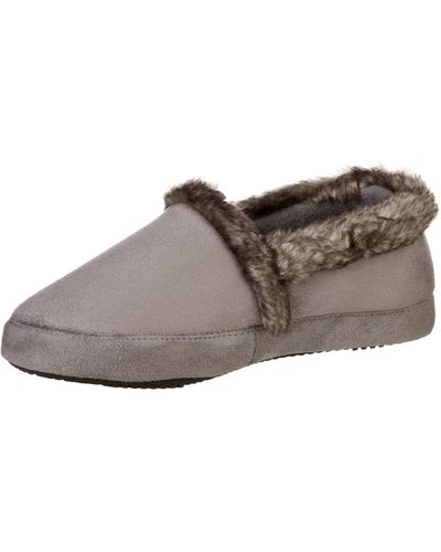 Isotoner Memory Foam Microsuede A Line Eco Comfort Recycled Slippers - Brown