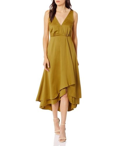 French Connection Maudie Drape Frill Sleeveless Dress - Yellow