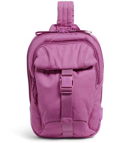 Vera Bradley Recycled Cotton Utility Sling Backpack - Purple