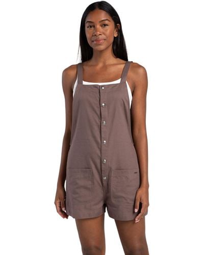 Volcom Stone Strut Relaxed Fit Romper Sweater - Brown