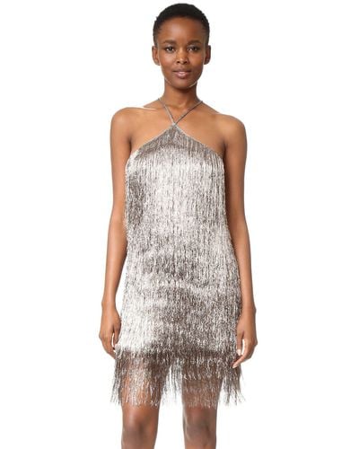 Superdry Fringed Sequin Slip Mini Dress, Silver/Black Fringe at John Lewis  & Partners