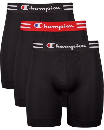 Champion Cotton Stretch Boxer Briefs - Black