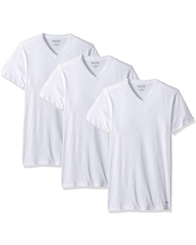 Kenneth Cole Cotton Stretch V Neck T-shirt - White