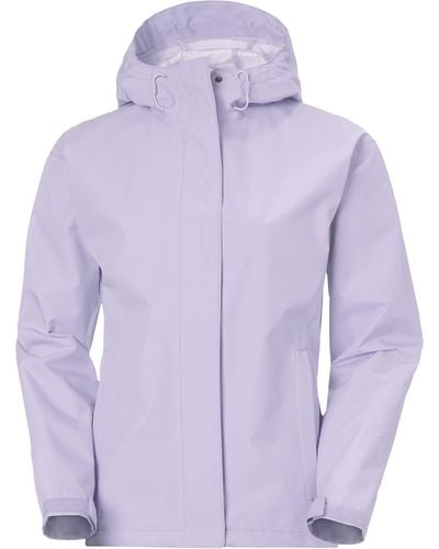 Helly Hansen Seven J Waterproof Windproof Breathable Rain Coat Jacket - Purple