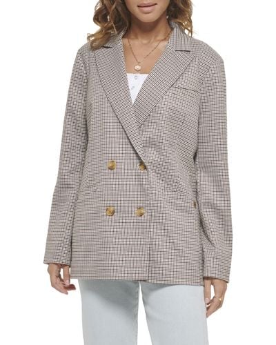 Levi's Wool Blend Double Breasted Blazer - Grey