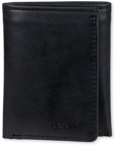 Levi's Rfid Trifold With Interior Zipper - Black