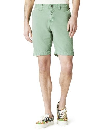 Lucky Brand Mens 9" Laguna Linen Flat Front Shorts - Green