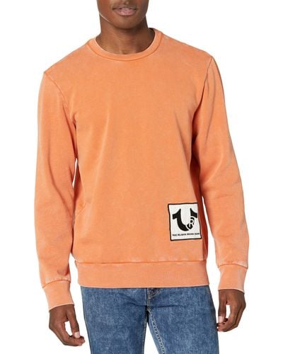 True Religion Brand Jeans Full Zip Logo Hoody - Orange