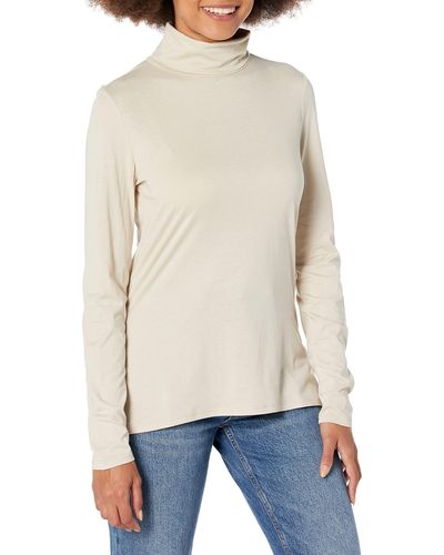 Pendleton Womens Long Sleeve Pima Cotton Turtleneck Tee T Shirt - White