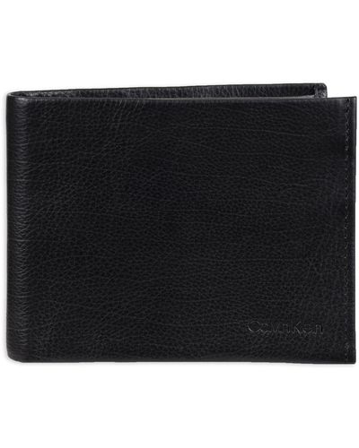 Calvin Klein Rfid Blocking Leather Bifold Wallet - Black