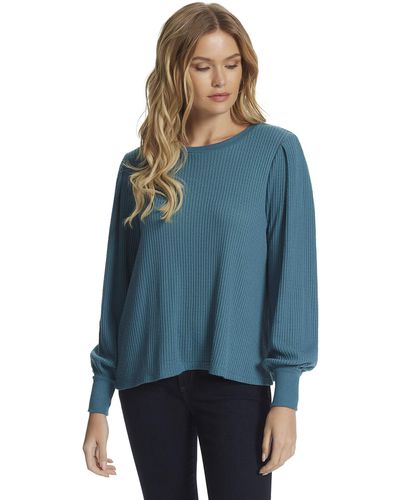 Jessica Simpson Wilder Pleat Sleeve Sweater - Blue