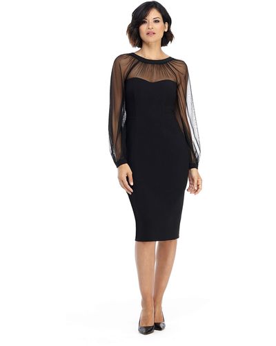Maggy London 16 Illusion Dress Occasion Event Party Holiday Cocktail Guest Of Wedding - Black
