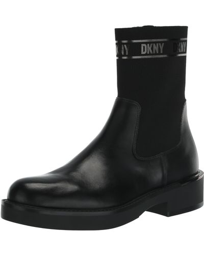 DKNY Platform Metallic Heeled Bootie Fashion Boot - Black