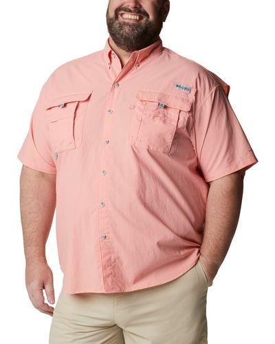 Columbia Bahama Ii Upf 30 Short Sleeve Pfg Fishing Shirt - Pink