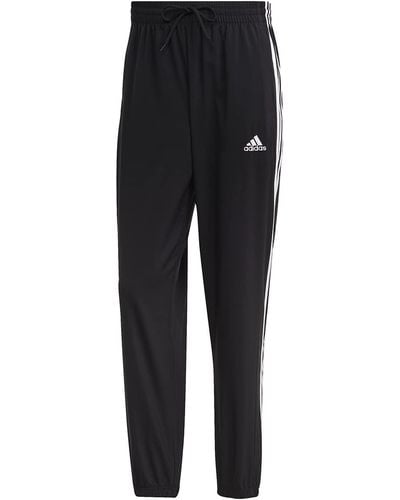 adidas Size Aeroready Essentials Woven 3-stripes Tapered Pants - Black