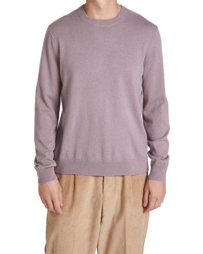 Theory Hilles Crew Cashmere Sweater - Purple