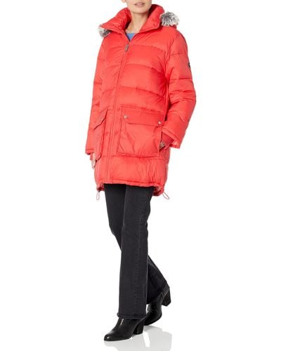 UGG Ozzy Mid-length Puffer Jacket Coat - Red