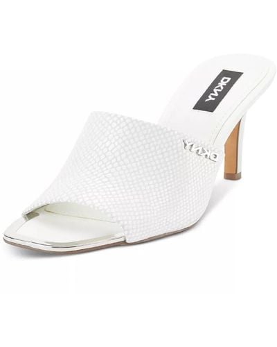 DKNY Open Toe Fashion Pump Heel Sandal - White